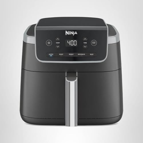 Ninja | Air Fryer Pro XL | 6.5QT Capacity fits up to 9lbs of Wings| 7-in-1 Max Crisp, Broil, Air Fry, Roast, Bake, Reheat & Dehydrate | Dishwasher Safe Parts | Space Saving | Grey | AF182AMZ