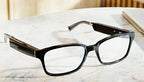 Amazon Echo Frames (newest model) + Echo Show 8 (newest model), Smart Glasses with Alexa, Rectangle frames in Classic Black with blue light filtering lenses
