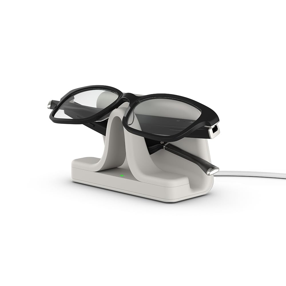 Amazon Echo Frames (newest model) + Echo Show 8 (newest model), Smart Glasses with Alexa, Rectangle frames in Classic Black with blue light filtering lenses