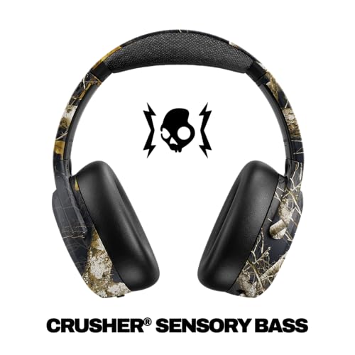 Skullcandy Crusher ANC 2 Wireless Over-Ear Bluetooth Headphones with Extra USB-C Charging Cable, Multi-Sensory Bass, Active Noise Cancelling, 60 Hours Battery, Microphone iPhone Android - True Black
