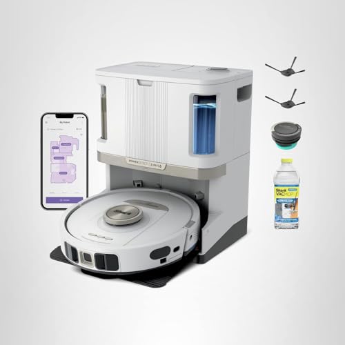 Shark Robot Vacuum & Mop Combo, PowerDetect NeverTouch Pro, Self-Emptying, Self-Refill with Self-Clean Pad Wash & Dry, 60-Day Debris Capacity, 30-Day Refill Tank, 5 Technologies, Black, AV2800ZEBK