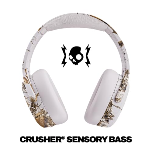 Skullcandy Crusher ANC 2 Wireless Over-Ear Bluetooth Headphones with Extra USB-C Charging Cable, Multi-Sensory Bass, Active Noise Cancelling, 60 Hours Battery, Microphone iPhone Android - True Black