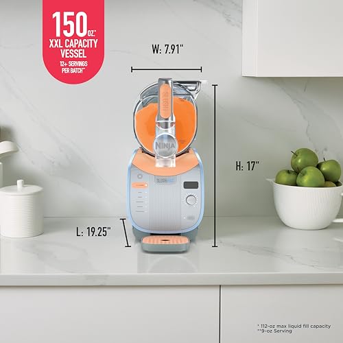 Ninja SLUSHi Max | XXL Smart Frozen Drink Maker | Exclusive Smart Technology | Party-Sized 150oz Capacity | No Ice Needed | 6 Programs | Perfect Temp & Texture up to 12 hours | Blue | FS605SG
