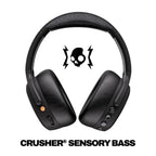 Skullcandy Crusher ANC 2 Wireless Over-Ear Bluetooth Headphones with Extra USB-C Charging Cable, Multi-Sensory Bass, Active Noise Cancelling, 60 Hours Battery, Microphone iPhone Android - True Black