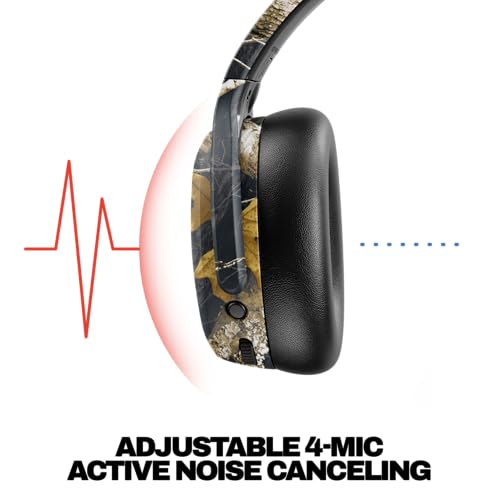 Skullcandy Crusher ANC 2 Wireless Over-Ear Bluetooth Headphones with Extra USB-C Charging Cable, Multi-Sensory Bass, Active Noise Cancelling, 60 Hours Battery, Microphone iPhone Android - True Black