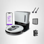 Shark Robot Vacuum & Mop Combo, Powerful Suction, Matrix Plus, 60-Day Debris Capacity, HEPA Bagless Self Empty Base, Sonic Mopping, Home Mapping for Pet Hair - Carpets & Hardfloor, AV2610WA
