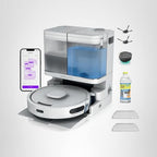 Shark Robot Vacuum & Mop Combo, Powerful Suction, Matrix Plus, 60-Day Debris Capacity, HEPA Bagless Self Empty Base, Sonic Mopping, Home Mapping for Pet Hair - Carpets & Hardfloor, AV2610WA