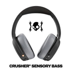 Skullcandy Crusher ANC 2 Wireless Over-Ear Bluetooth Headphones with Extra USB-C Charging Cable, Multi-Sensory Bass, Active Noise Cancelling, 60 Hours Battery, Microphone iPhone Android - True Black