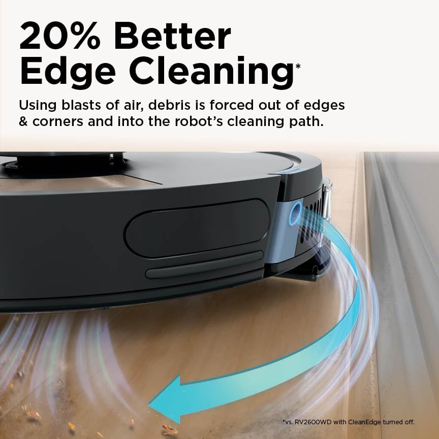 Shark Robot Vacuum & Mop Combo, Powerful Suction, Matrix Plus, 60-Day Debris Capacity, HEPA Bagless Self Empty Base, Sonic Mopping, Home Mapping for Pet Hair - Carpets & Hardfloor, AV2610WA