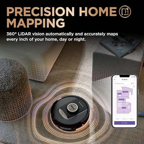 Shark Robot Vacuum & Mop Combo, PowerDetect NeverTouch Pro, Self-Emptying, Self-Refill with Self-Clean Pad Wash & Dry, 60-Day Debris Capacity, 30-Day Refill Tank, 5 Technologies, Black, AV2800ZEBK