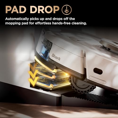 Shark Robot Vacuum & Mop Combo, PowerDetect NeverTouch Pro, Self-Emptying, Self-Refill with Self-Clean Pad Wash & Dry, 60-Day Debris Capacity, 30-Day Refill Tank, 5 Technologies, Black, AV2800ZEBK