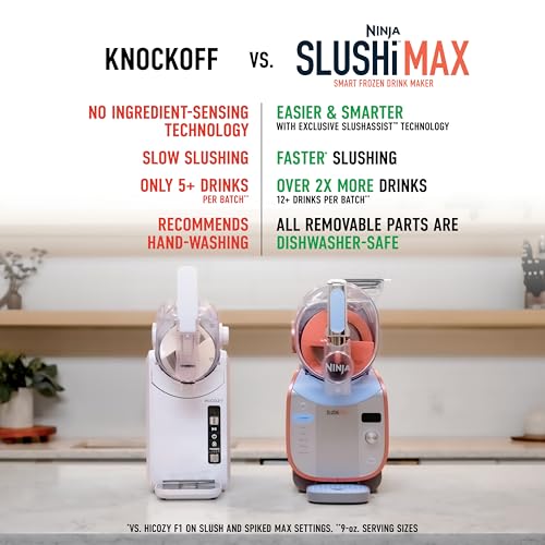 Ninja SLUSHi Max | XXL Smart Frozen Drink Maker | Exclusive Smart Technology | Party-Sized 150oz Capacity | No Ice Needed | 6 Programs | Perfect Temp & Texture up to 12 hours | Blue | FS605SG