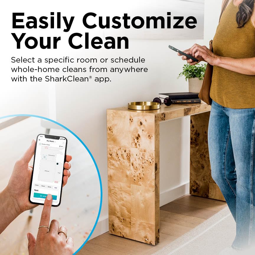 Shark Robot Vacuum & Mop Combo, Powerful Suction, Matrix Plus, 60-Day Debris Capacity, HEPA Bagless Self Empty Base, Sonic Mopping, Home Mapping for Pet Hair - Carpets & Hardfloor, AV2610WA