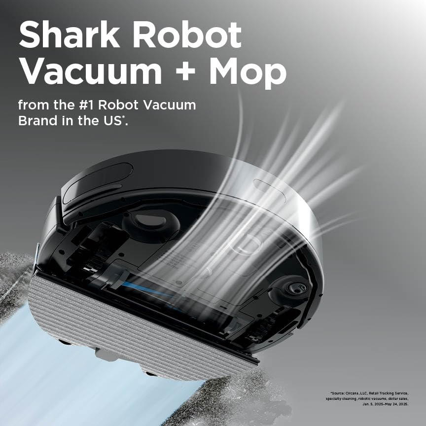 Shark Robot Vacuum & Mop Combo, Powerful Suction, Matrix Plus, 60-Day Debris Capacity, HEPA Bagless Self Empty Base, Sonic Mopping, Home Mapping for Pet Hair - Carpets & Hardfloor, AV2610WA
