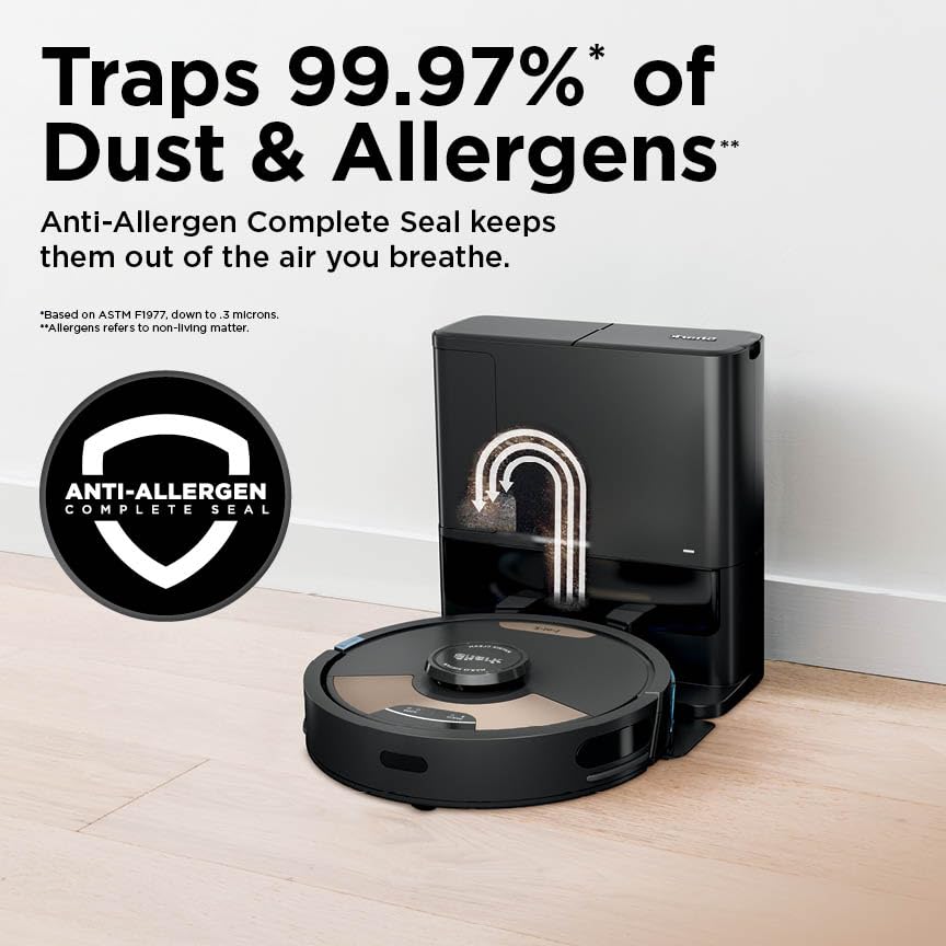 Shark Robot Vacuum & Mop Combo, Powerful Suction, Matrix Plus, 60-Day Debris Capacity, HEPA Bagless Self Empty Base, Sonic Mopping, Home Mapping for Pet Hair - Carpets & Hardfloor, AV2610WA