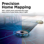 Shark Robot Vacuum & Mop Combo, Powerful Suction, Matrix Plus, 60-Day Debris Capacity, HEPA Bagless Self Empty Base, Sonic Mopping, Home Mapping for Pet Hair - Carpets & Hardfloor, AV2610WA