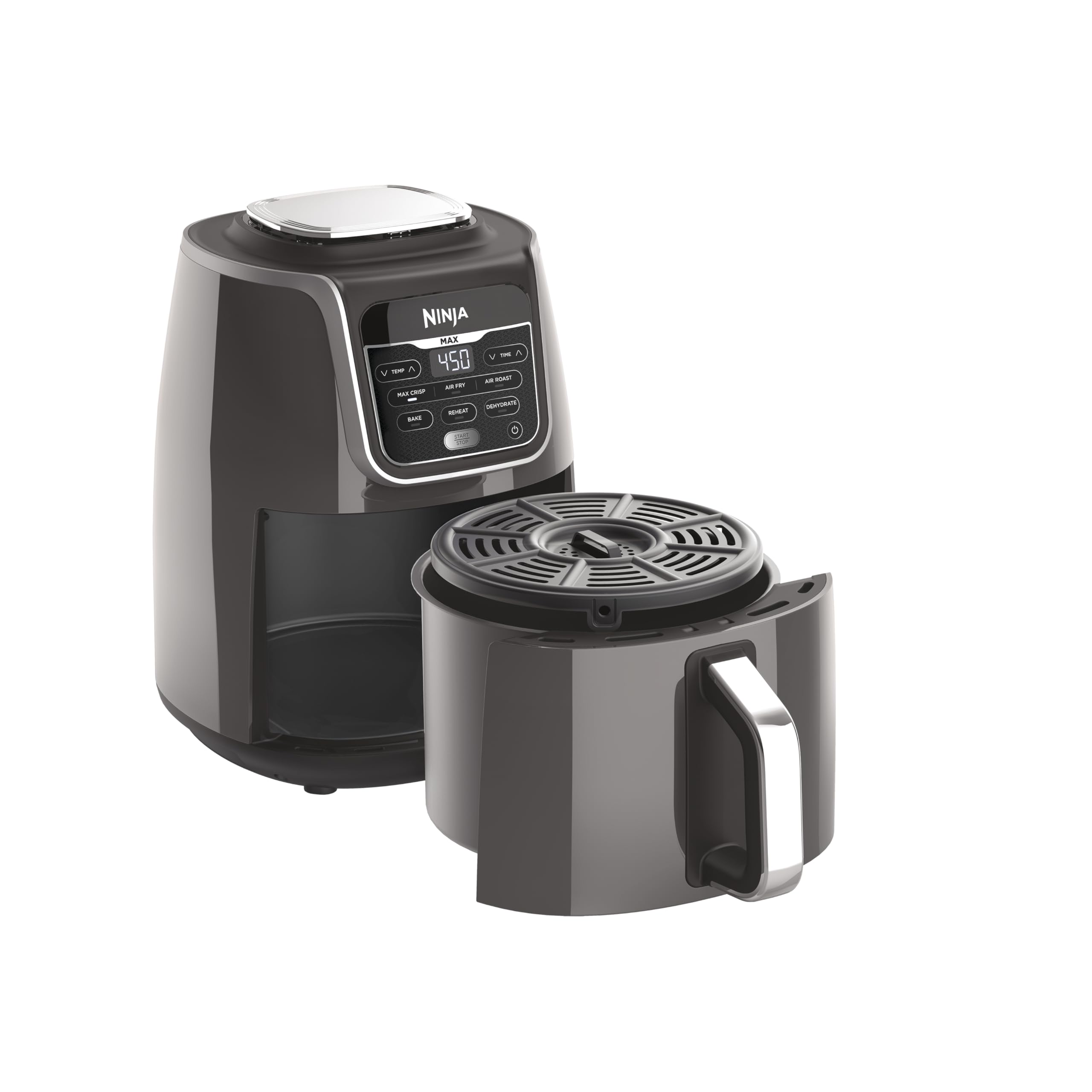 Ninja | Air Fryer Pro XL | 6.5QT Capacity fits up to 9lbs of Wings| 7-in-1 Max Crisp, Broil, Air Fry, Roast, Bake, Reheat & Dehydrate | Dishwasher Safe Parts | Space Saving | Grey | AF182AMZ