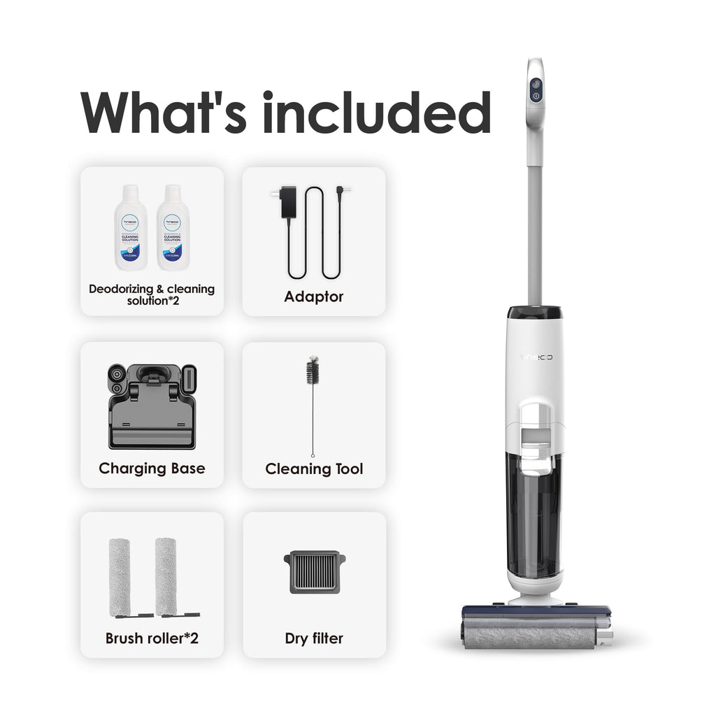 Tineco Smart Wet Dry Vacuum Cleaners, Floor Cleaner Mop 2-in-1 Cordless Vacuum for Multi-Surface, Lightweight and Handheld, Floor ONE S5 Combo