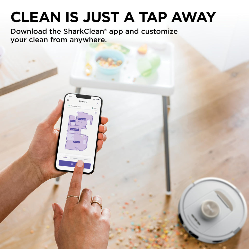 Shark Robot Vacuum & Mop Combo, Powerful Suction, Matrix Plus, 60-Day Debris Capacity, HEPA Bagless Self Empty Base, Sonic Mopping, Home Mapping for Pet Hair - Carpets & Hardfloor, AV2610WA