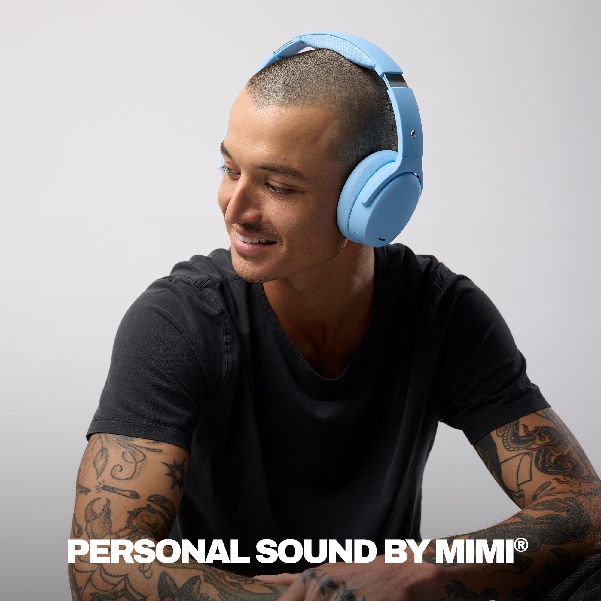 Skullcandy Crusher ANC 2 Wireless Over-Ear Bluetooth Headphones with Extra USB-C Charging Cable, Multi-Sensory Bass, Active Noise Cancelling, 60 Hours Battery, Microphone iPhone Android - True Black