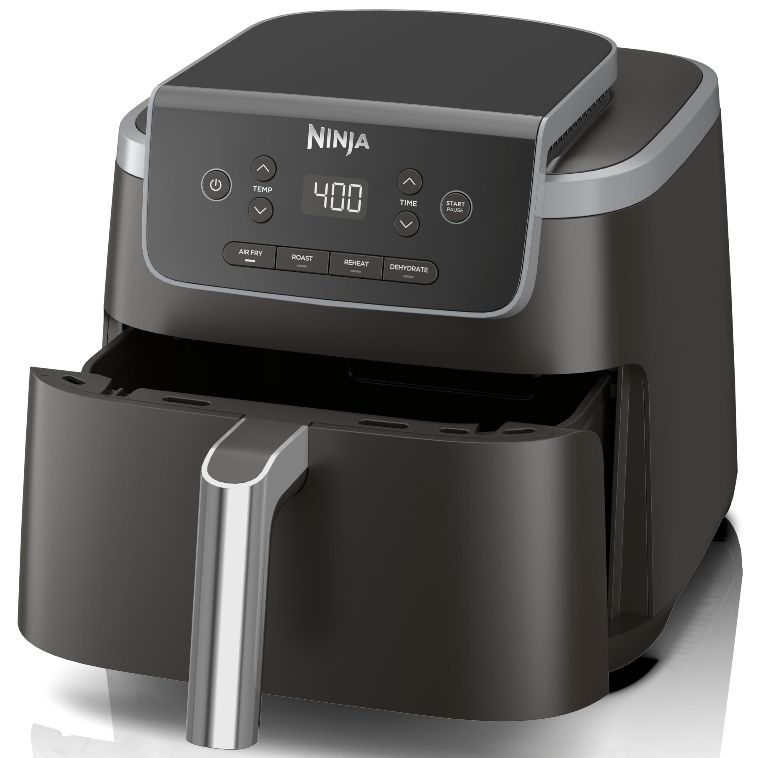 Ninja | Air Fryer Pro XL | 6.5QT Capacity fits up to 9lbs of Wings| 7-in-1 Max Crisp, Broil, Air Fry, Roast, Bake, Reheat & Dehydrate | Dishwasher Safe Parts | Space Saving | Grey | AF182AMZ