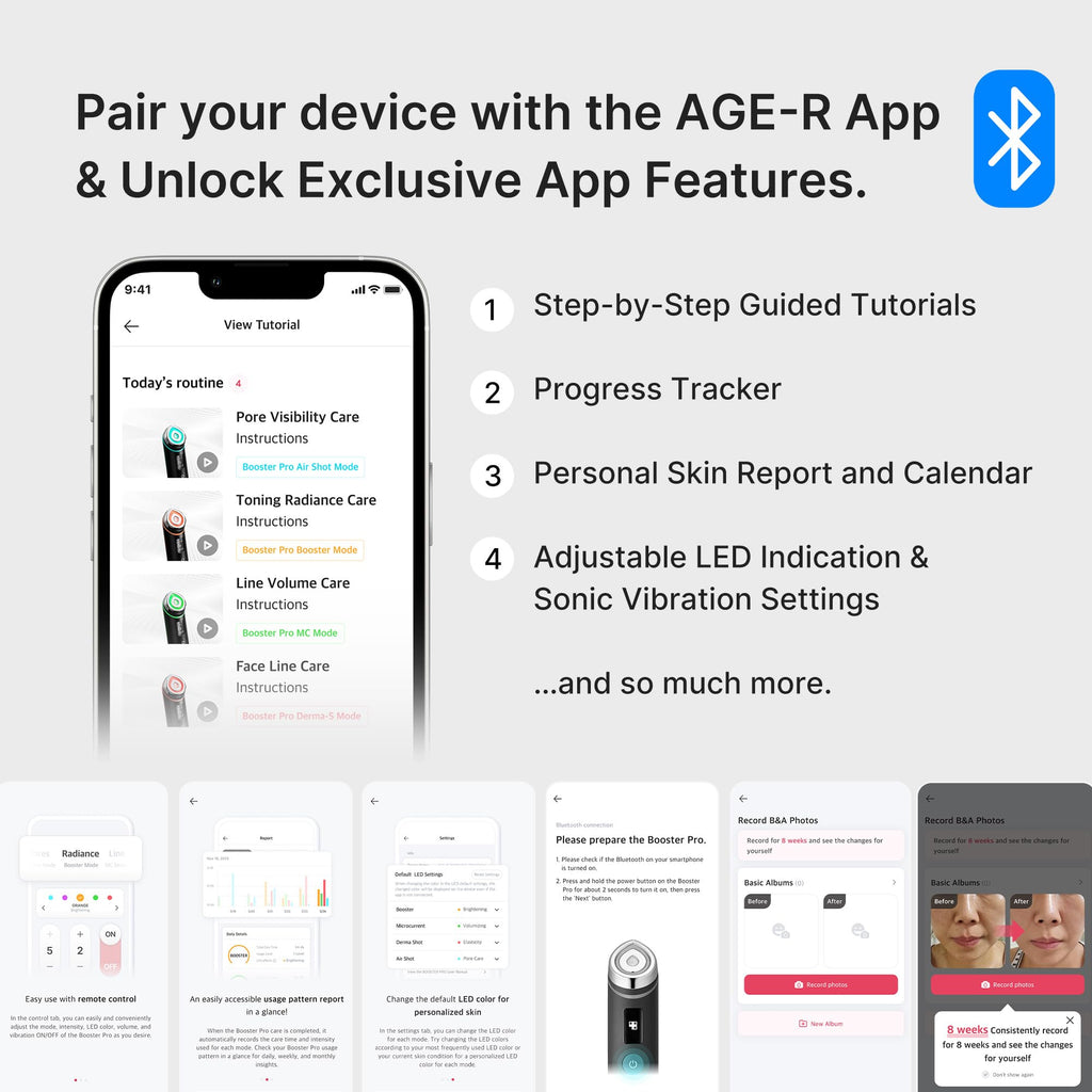 medicube Age-R Booster Pro | 6-in-1 Real Glass Glow Beauty Massager | Looking Glass Skin | Korean Skin Care