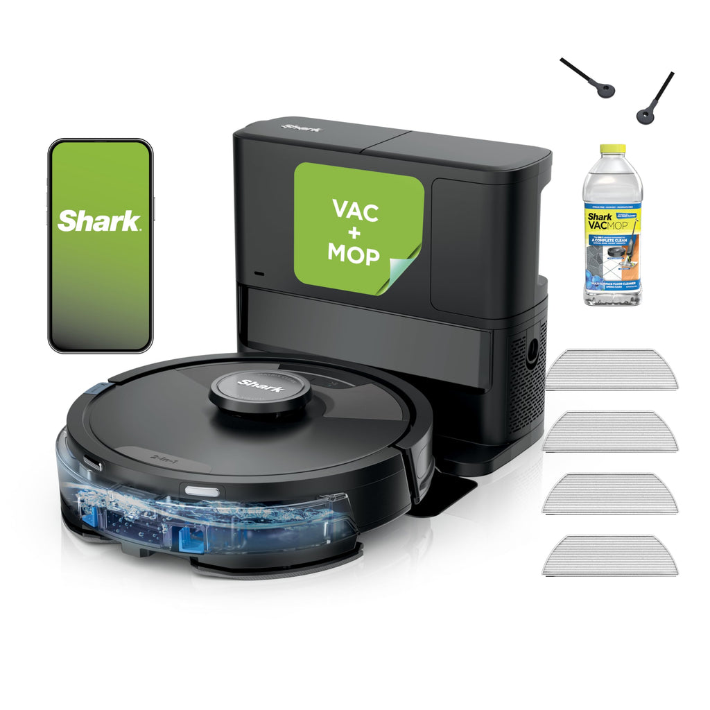 Shark Robot Vacuum & Mop Combo, Powerful Suction, Matrix Plus, 60-Day Debris Capacity, HEPA Bagless Self Empty Base, Sonic Mopping, Home Mapping for Pet Hair - Carpets & Hardfloor, AV2610WA