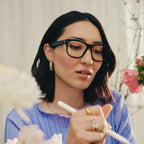 Amazon Echo Frames (newest model) + Echo Show 8 (newest model), Smart Glasses with Alexa, Rectangle frames in Classic Black with blue light filtering lenses