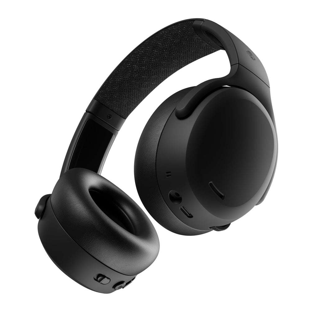 Skullcandy Crusher ANC 2 Wireless Over-Ear Bluetooth Headphones with Extra USB-C Charging Cable, Multi-Sensory Bass, Active Noise Cancelling, 60 Hours Battery, Microphone iPhone Android - True Black