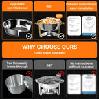 Chafing Dishes for Buffet 4 Pack, 6QT Round Chafing Dish Buffet Set Stainless Steel Buffet Food Warmers Sets for Catering Events Parties Dinners with Complete Set,Gold and Silver