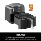 Ninja | Air Fryer Pro XL | 6.5QT Capacity fits up to 9lbs of Wings| 7-in-1 Max Crisp, Broil, Air Fry, Roast, Bake, Reheat & Dehydrate | Dishwasher Safe Parts | Space Saving | Grey | AF182AMZ