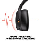 Skullcandy Crusher ANC 2 Wireless Over-Ear Bluetooth Headphones with Extra USB-C Charging Cable, Multi-Sensory Bass, Active Noise Cancelling, 60 Hours Battery, Microphone iPhone Android - True Black