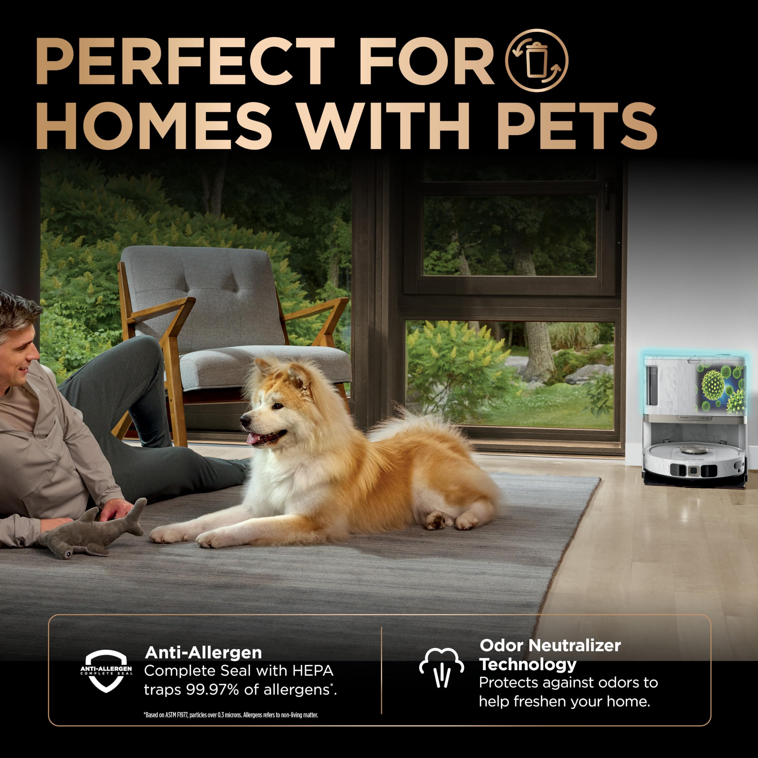 Shark Robot Vacuum & Mop Combo, PowerDetect NeverTouch Pro, Self-Emptying, Self-Refill with Self-Clean Pad Wash & Dry, 60-Day Debris Capacity, 30-Day Refill Tank, 5 Technologies, Black, AV2800ZEBK