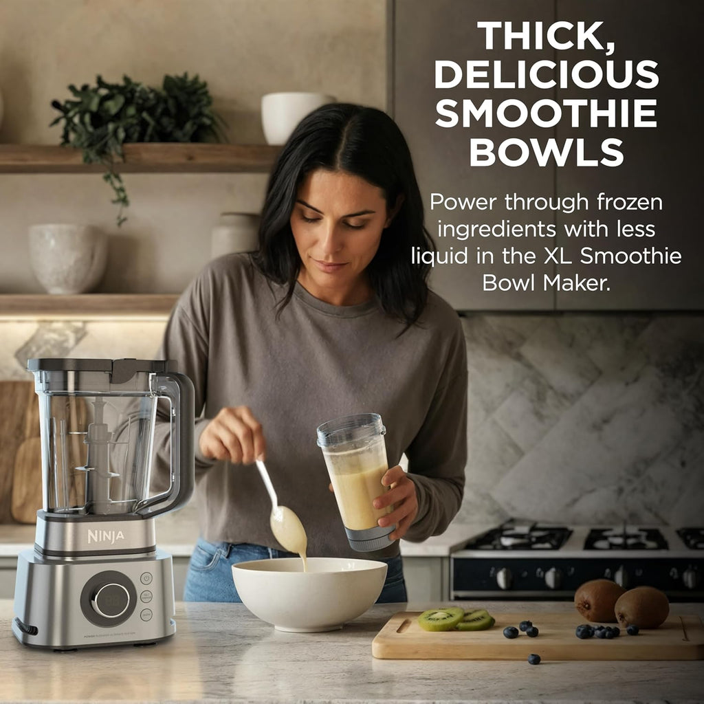 Ninja Blender & Food Processor Combo, Foodi Power Blender System for Smoothies, Bowls, Spreads & Shakes, 6 Functions, 72-oz Pitcher, To-Go Cups, Silver, SS401