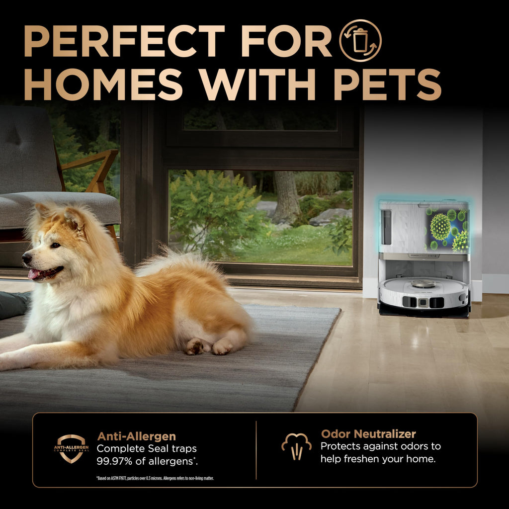 Shark Robot Vacuum & Mop Combo, PowerDetect NeverTouch Pro, Self-Emptying, Self-Refill with Self-Clean Pad Wash & Dry, 60-Day Debris Capacity, 30-Day Refill Tank, 5 Technologies, Black, AV2800ZEBK