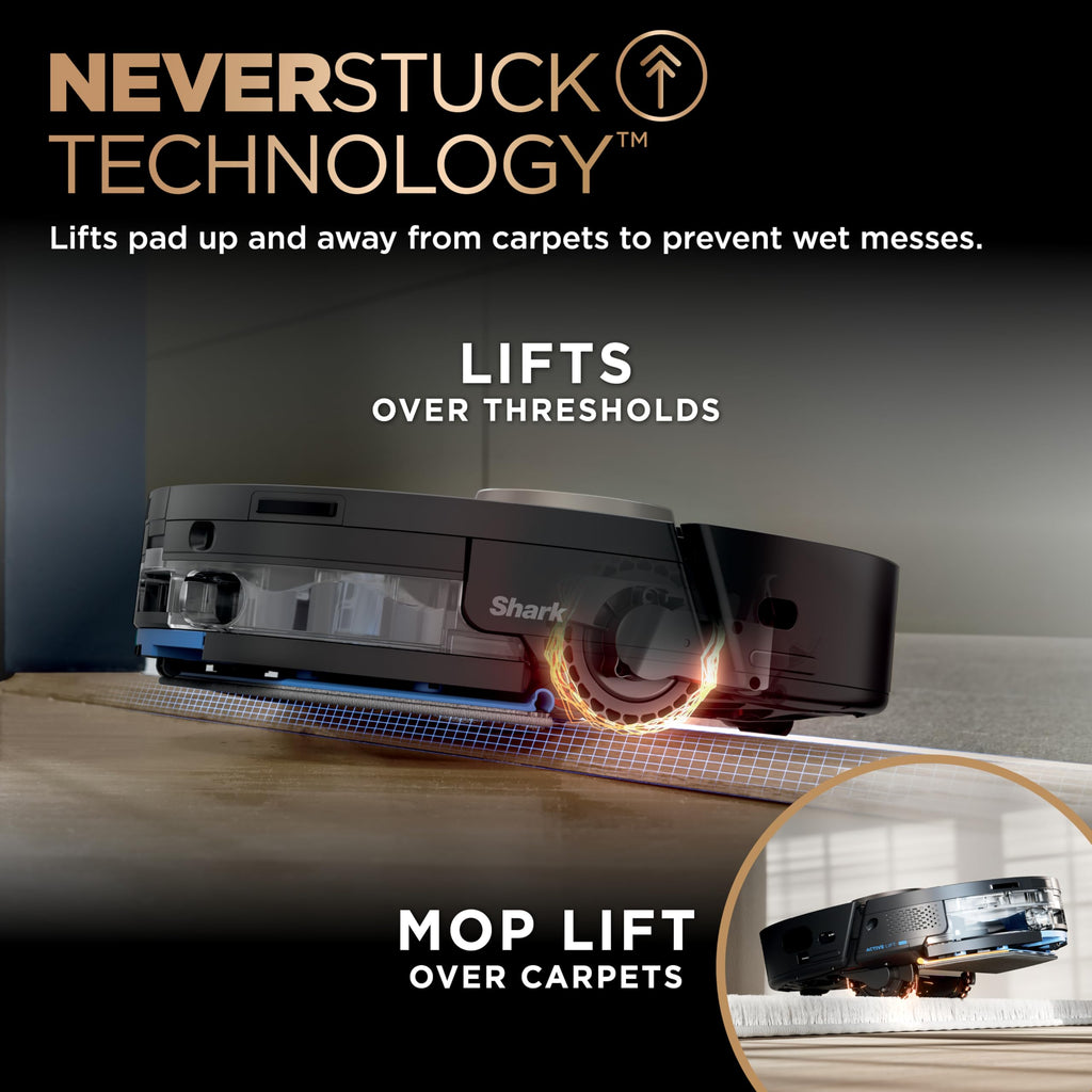 Shark Robot Vacuum & Mop Combo, PowerDetect NeverTouch Pro, Self-Emptying, Self-Refill with Self-Clean Pad Wash & Dry, 60-Day Debris Capacity, 30-Day Refill Tank, 5 Technologies, Black, AV2800ZEBK