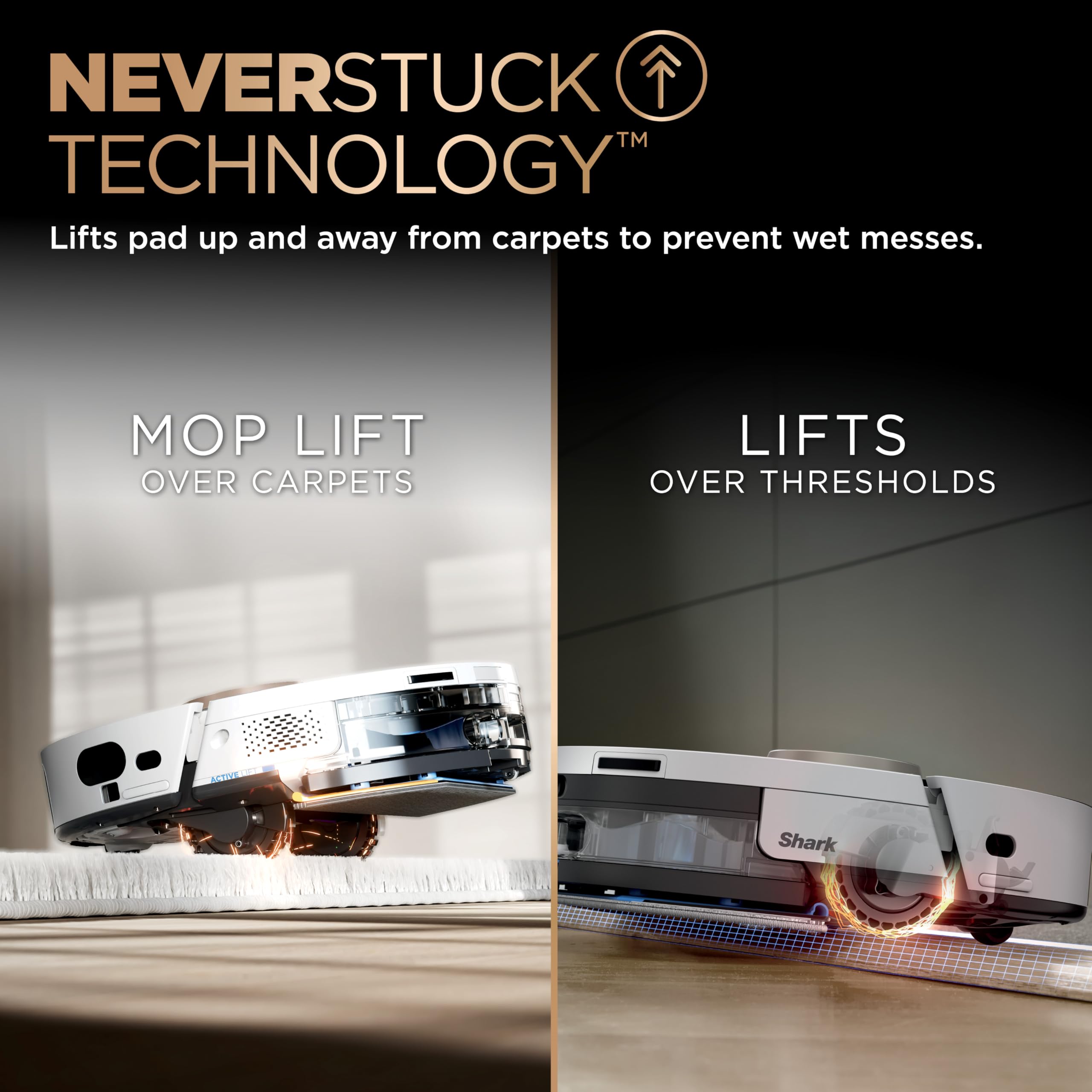 Shark Robot Vacuum & Mop Combo, PowerDetect NeverTouch Pro, Self-Emptying, Self-Refill with Self-Clean Pad Wash & Dry, 60-Day Debris Capacity, 30-Day Refill Tank, 5 Technologies, Black, AV2800ZEBK