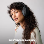 Skullcandy Crusher ANC 2 Wireless Over-Ear Bluetooth Headphones with Extra USB-C Charging Cable, Multi-Sensory Bass, Active Noise Cancelling, 60 Hours Battery, Microphone iPhone Android - True Black