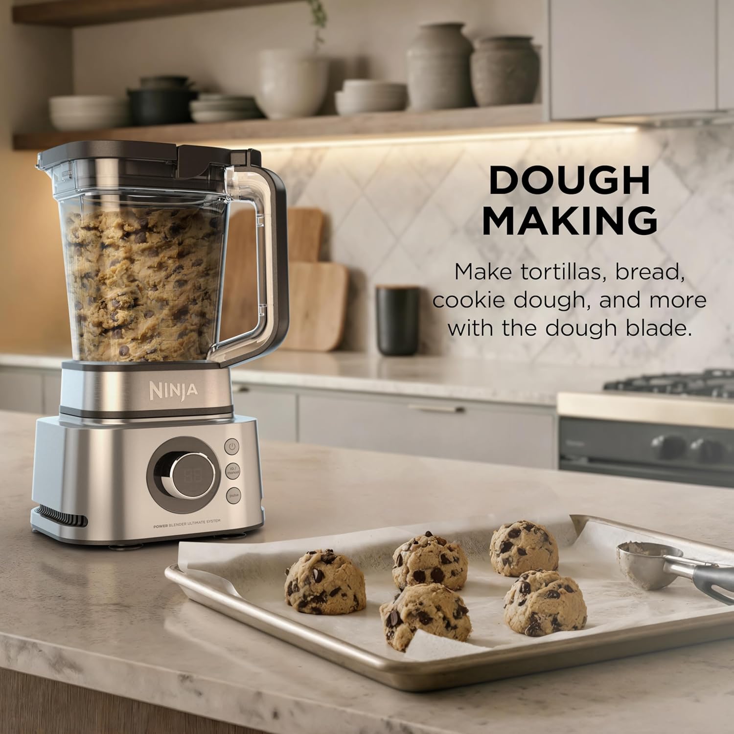 Ninja Blender & Food Processor Combo, Foodi Power Blender System for Smoothies, Bowls, Spreads & Shakes, 6 Functions, 72-oz Pitcher, To-Go Cups, Silver, SS401