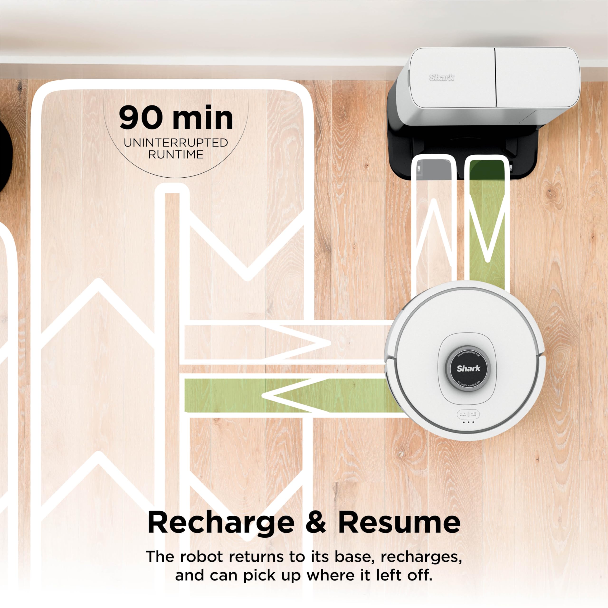 Shark Robot Vacuum & Mop Combo, Powerful Suction, Matrix Plus, 60-Day Debris Capacity, HEPA Bagless Self Empty Base, Sonic Mopping, Home Mapping for Pet Hair - Carpets & Hardfloor, AV2610WA