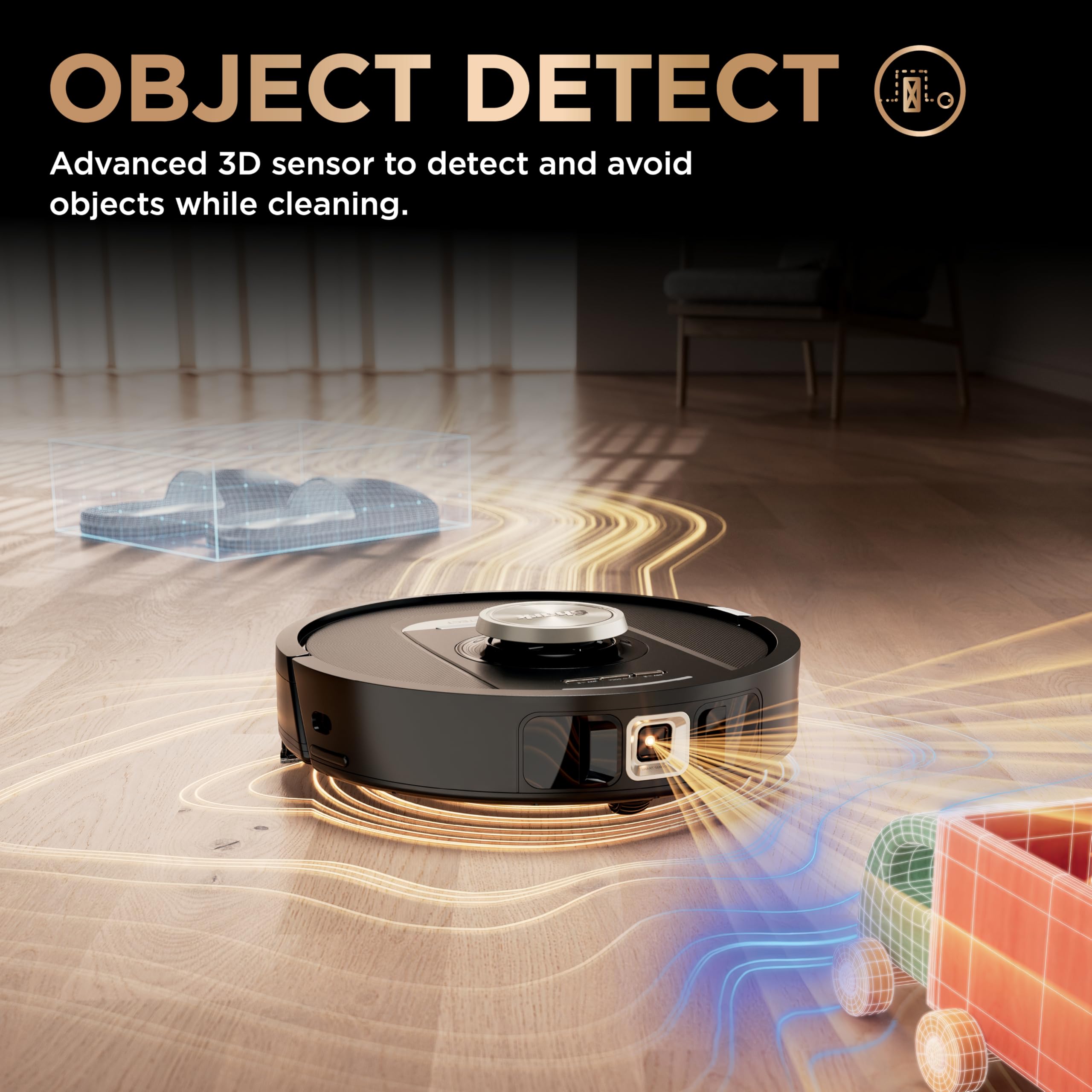 Shark Robot Vacuum & Mop Combo, PowerDetect NeverTouch Pro, Self-Emptying, Self-Refill with Self-Clean Pad Wash & Dry, 60-Day Debris Capacity, 30-Day Refill Tank, 5 Technologies, Black, AV2800ZEBK