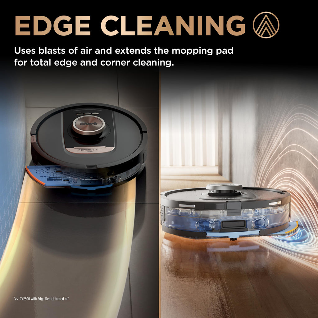 Shark Robot Vacuum & Mop Combo, PowerDetect NeverTouch Pro, Self-Emptying, Self-Refill with Self-Clean Pad Wash & Dry, 60-Day Debris Capacity, 30-Day Refill Tank, 5 Technologies, Black, AV2800ZEBK
