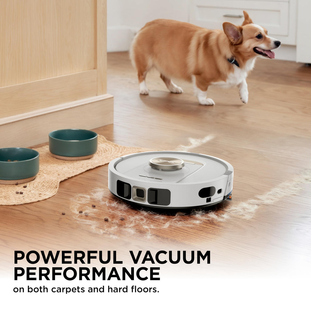 Shark Robot Vacuum & Mop Combo, Powerful Suction, Matrix Plus, 60-Day Debris Capacity, HEPA Bagless Self Empty Base, Sonic Mopping, Home Mapping for Pet Hair - Carpets & Hardfloor, AV2610WA