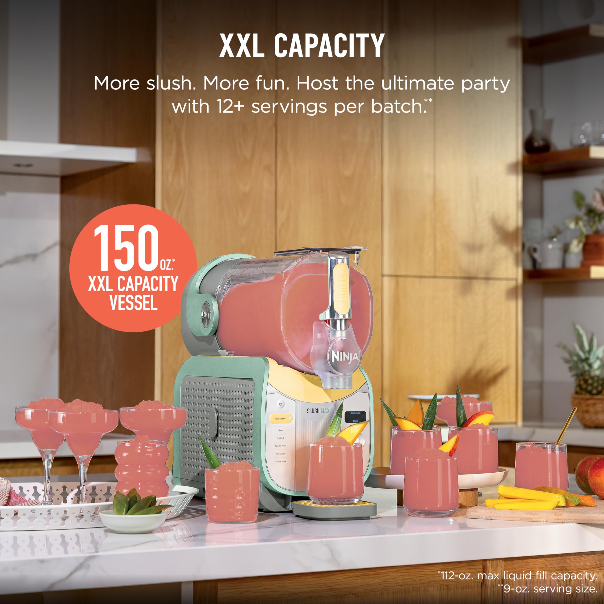 Ninja SLUSHi Max | XXL Smart Frozen Drink Maker | Exclusive Smart Technology | Party-Sized 150oz Capacity | No Ice Needed | 6 Programs | Perfect Temp & Texture up to 12 hours | Blue | FS605SG