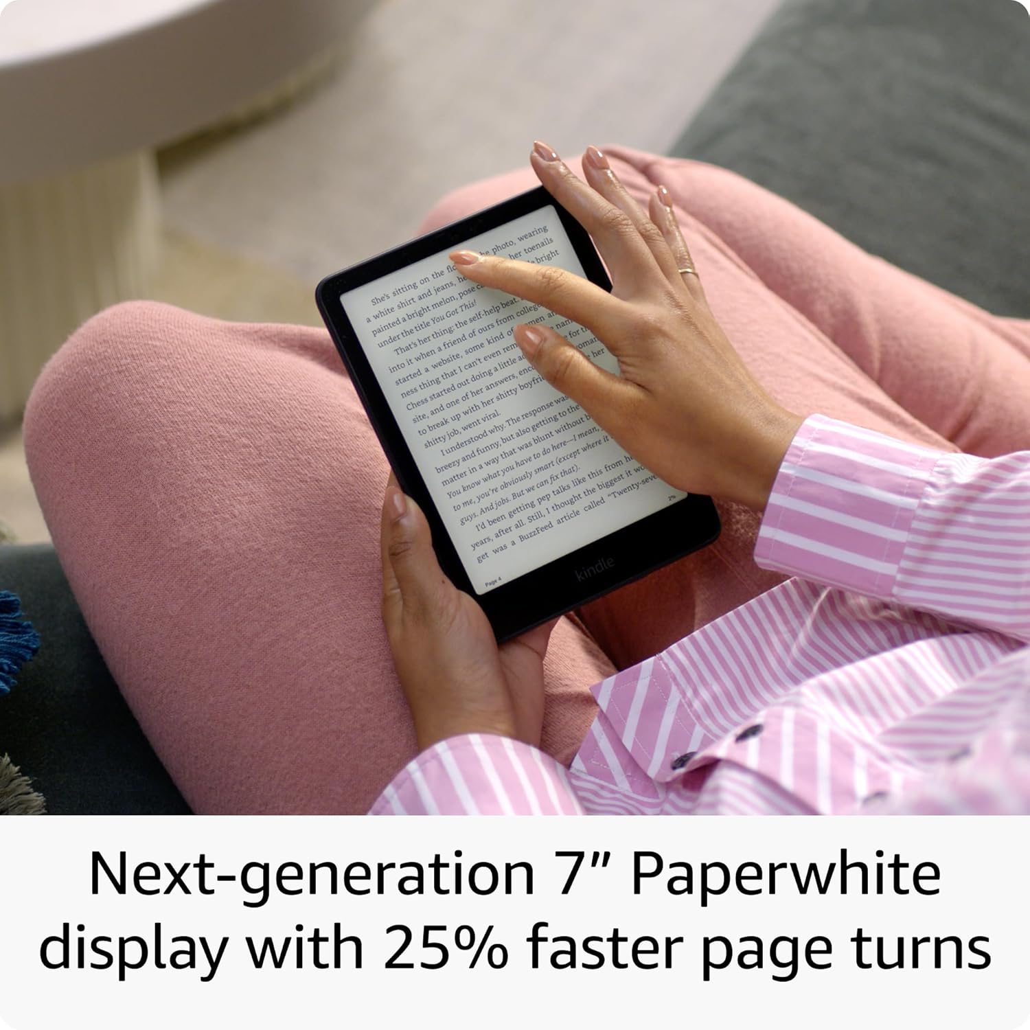 Kindle Paperwhite Signature Edition Essentials Bundle including All-new Kindle Paperwhite Signature Edition (32GB) - Black, Fabric Cover - Black, and Wireless Charging Dock