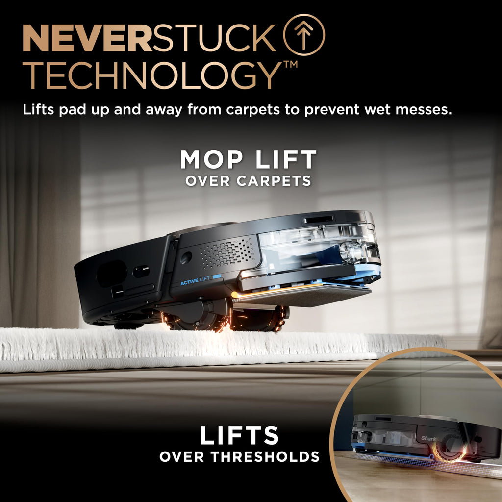 Shark Robot Vacuum & Mop Combo, PowerDetect NeverTouch Pro, Self-Emptying, Self-Refill with Self-Clean Pad Wash & Dry, 60-Day Debris Capacity, 30-Day Refill Tank, 5 Technologies, Black, AV2800ZEBK