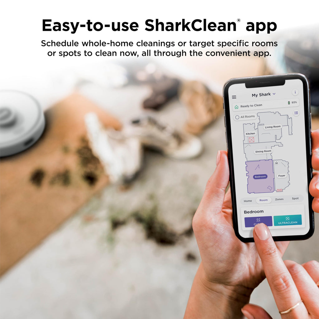 Shark Robot Vacuum & Mop Combo, Powerful Suction, Matrix Plus, 60-Day Debris Capacity, HEPA Bagless Self Empty Base, Sonic Mopping, Home Mapping for Pet Hair - Carpets & Hardfloor, AV2610WA