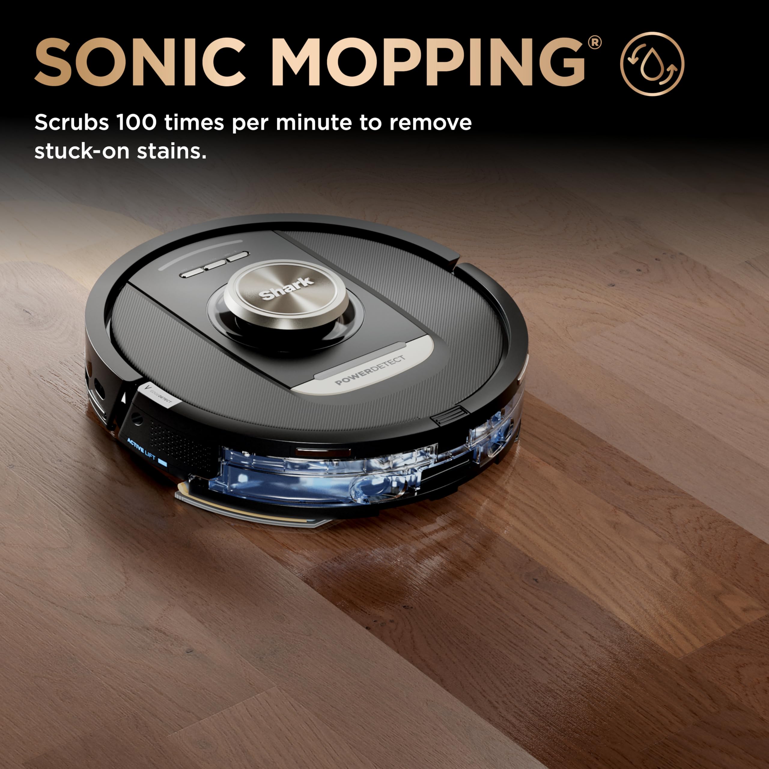Shark Robot Vacuum & Mop Combo, PowerDetect NeverTouch Pro, Self-Emptying, Self-Refill with Self-Clean Pad Wash & Dry, 60-Day Debris Capacity, 30-Day Refill Tank, 5 Technologies, Black, AV2800ZEBK