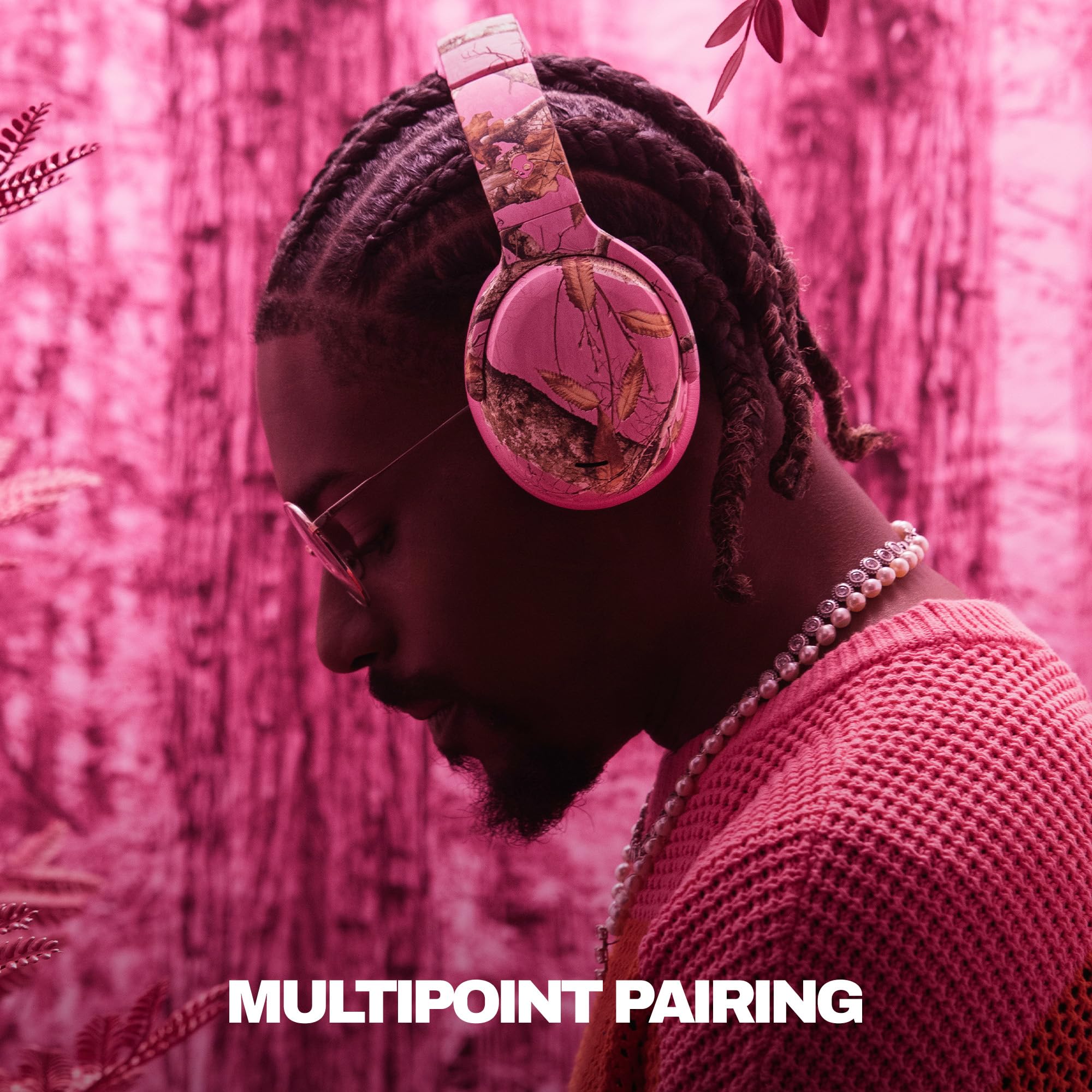 Skullcandy Crusher ANC 2 Wireless Over-Ear Bluetooth Headphones with Extra USB-C Charging Cable, Multi-Sensory Bass, Active Noise Cancelling, 60 Hours Battery, Microphone iPhone Android - True Black