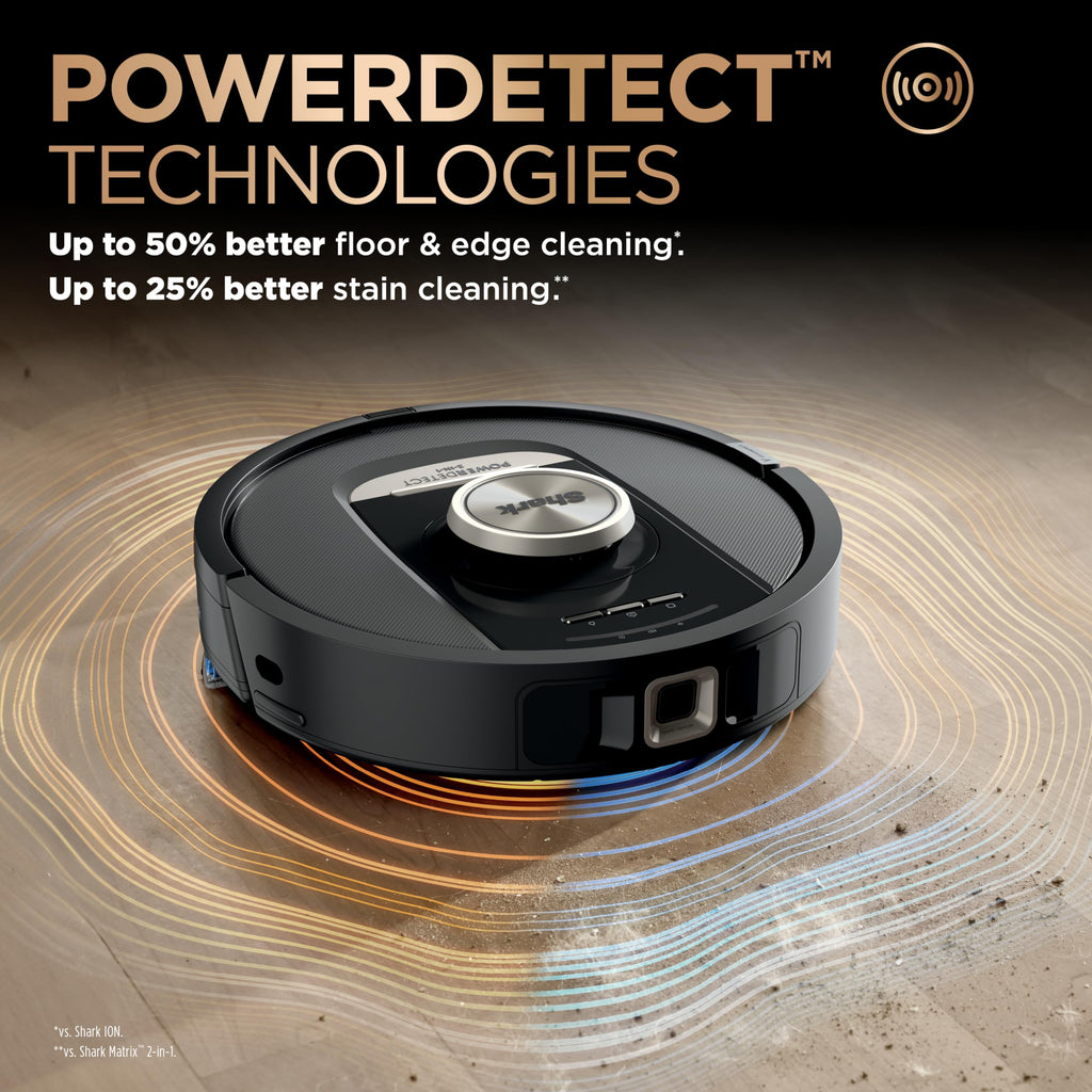 Shark Robot Vacuum & Mop Combo, PowerDetect NeverTouch Pro, Self-Emptying, Self-Refill with Self-Clean Pad Wash & Dry, 60-Day Debris Capacity, 30-Day Refill Tank, 5 Technologies, Black, AV2800ZEBK